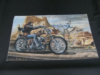 David Mann Easyriders " Ghosts Rider " Tapestry 35 " X 20 "