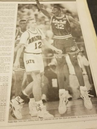 THE NATIONAL SPORTS DAILY NEWS PAPER MARCH 22 1991 ARIZONA & SETON HALL NCAA 2