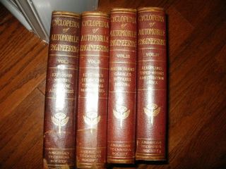 1913 Cyclopedia Of Automobile Engineering - Four Volumes - Autos,  Motorcycles,
