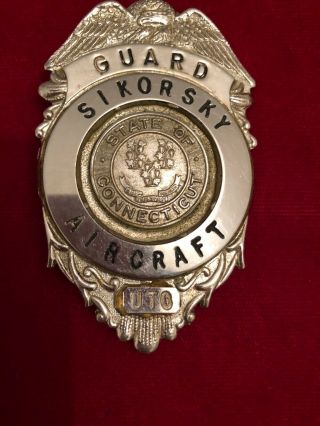 Vintage Sikorsky Aircraft & Co.  Uto Guard Employee Badge