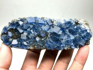 142g Find Natura Rare Blue Cube Fluorite Mineral Specimen/china