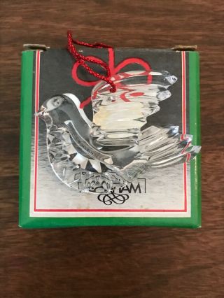 Gorham Full Lead Crystal Christmas Holiday Dove Bird Ornament West Germany