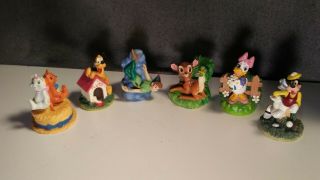 Lenox Disney Set Of 6 Character 2 " Mini Figure Bambi Peter Pan Pluto Goofy Cats