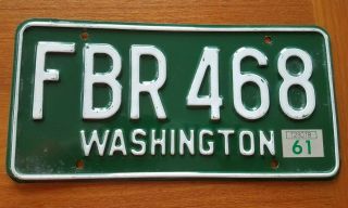 1961 Washington License Plate (1958,  1959,  1960,  1962)
