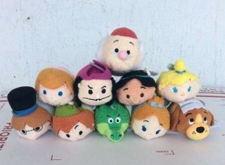 Authentic Disney Peter Pan Set Of 10 Mini Tsum Tsum Stuffed Plush