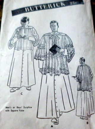 Vtg 1930s Mens Suplice Butterick Sewing Pattern Chest 36