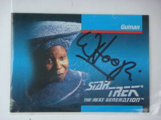 1992 Autographed Star Trek Next Generation Guinan Whoopi Goldberg Trading Card