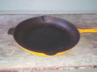 Le Creuset Enamel Cast Iron Skillet Yellow 30 Pan 12 " Made In France