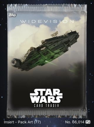 Star Wars Card Trader: RARE TIER A Pack Art - Millennium Falcon Widevision 77cc 2