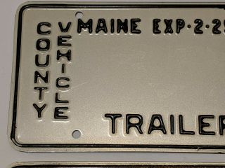 Vintage Maine License Plate County Vehicle Trailer Maine Exp - 2 - 29 - 80