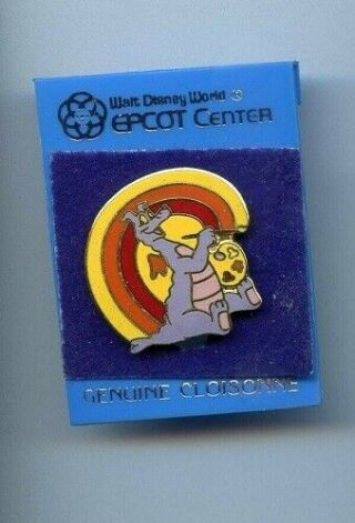 Walt Disney World Figment Painting A Rainbow Epcot Center 1987 Pin & Card