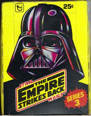 1980 Star Wars Empire Strikes Back Empty Display Series 3 Wax Pack Box