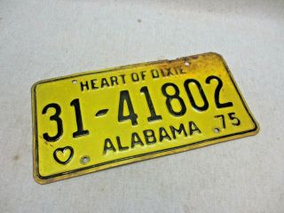 Vintage Alabama 1975 Car Truck License Plate