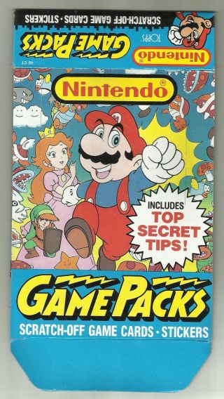 1989 Topps Ninendo Game Packs Empty Box Mario Link Zelda