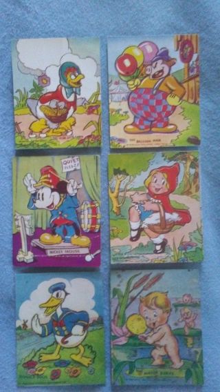 Vintage Antique 1930s Disney Mickey Mouse Silly Symphony Barratt Cigarette Cards