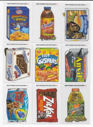2004 Topps Wacky Packages Ans Series 1 Window Clings Insert Set (9 Cards)