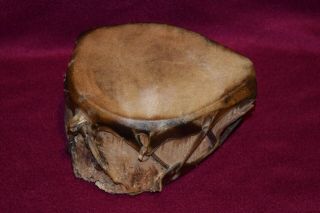 Vintage American Native Indian Hand Made Rawhide Drum 6.  5 