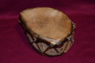 Vintage American Native Indian Hand Made Rawhide Drum 6.  5 