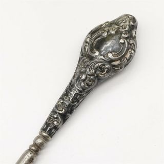 ANTIQUE VICTORIAN SOLID SILVER HANDLE BUTTON HOOK BOOT CORSET PULL 2