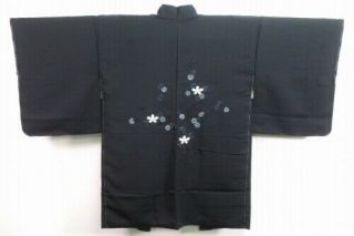 06a14421 Silk Japanese Kimono Haori Jacket Embroidery Flower