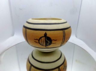 2 Vintage Native American Indian Pottery Southwest Vases Signed Krum