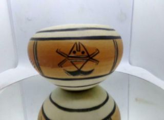 2 Vintage Native American Indian Pottery Southwest Vases Signed Krum 2