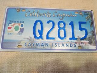 2003 Cayman Islands Graphic License Plate.