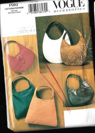 Vogue Pattern P910/7701 Uncut Factory Fold Six Lined Small Evening Bags