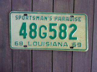 1968 Louisiana 1969 License Plate 48g582