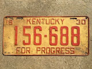 Cool Retro Vintage 1930 Kentucky For Progress License Plate 156 - 688