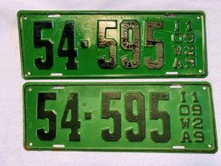 1929 Keokuk County Iowa Automobile License Plate Pair,