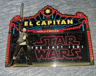 Disney Pin Dssh Dsf Star Wars Marquee The Last Jedi Le 500 El Capitan Rey
