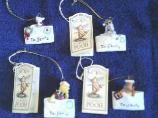 Disney Classic Pooh Letters To Santa Ornaments Pooh Tigger Piglet Eeyore Htf