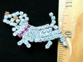 Czech Vintage Style Glass Rhinestone Dog Button Crystal & Amber Pink Collar