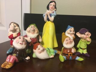 Vintage Walt Disney Productions Snow White And Seven Dwarfs Porcelain Ceramic