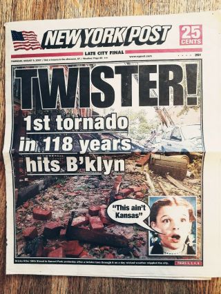 Wizard Of Oz Ny Post Newspaper Cover/back Page April 9,  2007 Twister