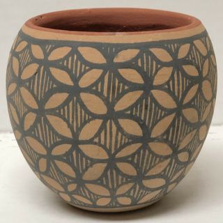 Vintage Handmade Jemez Nm Pueblo Native American Olla Jar Polychrome Design Pot
