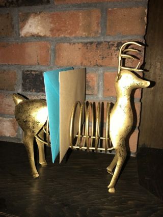 Christmas Metal Reindeer Figurine - Napkin Holder Or Letter Holder