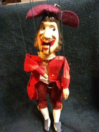 Walt Disney Peter Pan Movie Captain Hook Marionette Puppet 1950s Complete