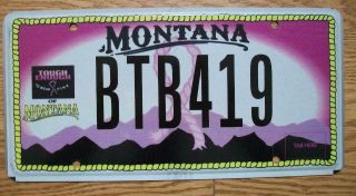 Single Montana License Plate - Btb419 - Tough Enough To Wear Pink - Cancer Aware