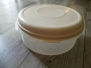Vtg Rubbermaid Servin Saver Round 22 Cup Container 5 Sheer W Almond Lid Large