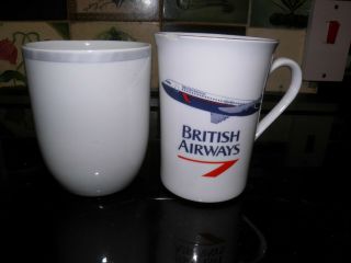 2 Airline China Mugs.  Singapore Airlines And British Airways Bac 1 - 11 Airliner