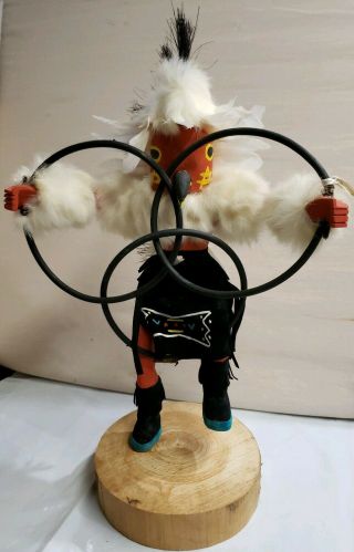 Native American Navajo Hoop Dancer Kachina Doll 14 " Signed Vintage 419