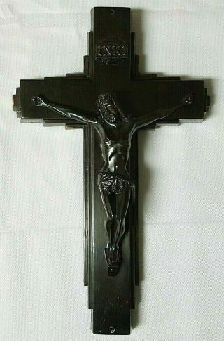 Brass Bronze Metal Inri Crucifix " Jesus Christ On The Cross " Wall Mounting