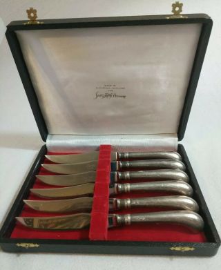 Saks Fifth Avenue Made In Sheffield England Set Of 6 Steak Knives Box