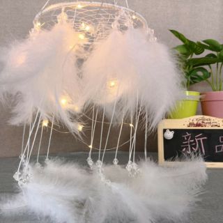 White Feather Dream Catcher with LED Fairy Lights Wall Hanging Ceiling Decor 2