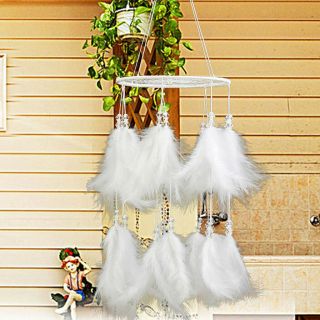 White Feather Dream Catcher with LED Fairy Lights Wall Hanging Ceiling Decor 3