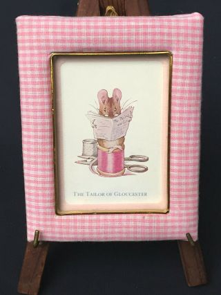 Beatrix Potter Minature Picture The Tailor Of Gloucester Framed Pink Gingham