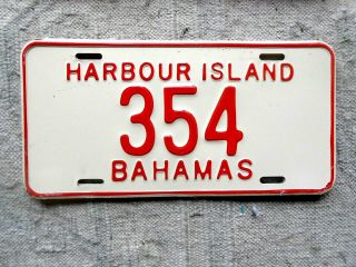 Harbor Harbour Island Bahamas License Plate Tag 1978 - 1979 - 1980 - Low