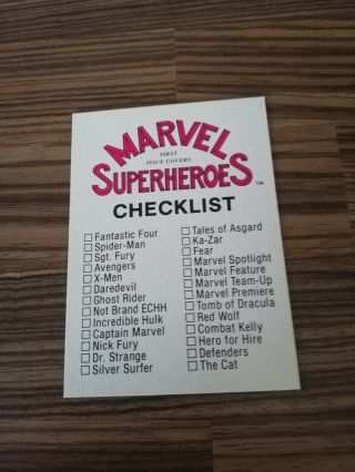 Marvel Vintage (1984) Trading Cards - Complete Set Of 60 Very Rare